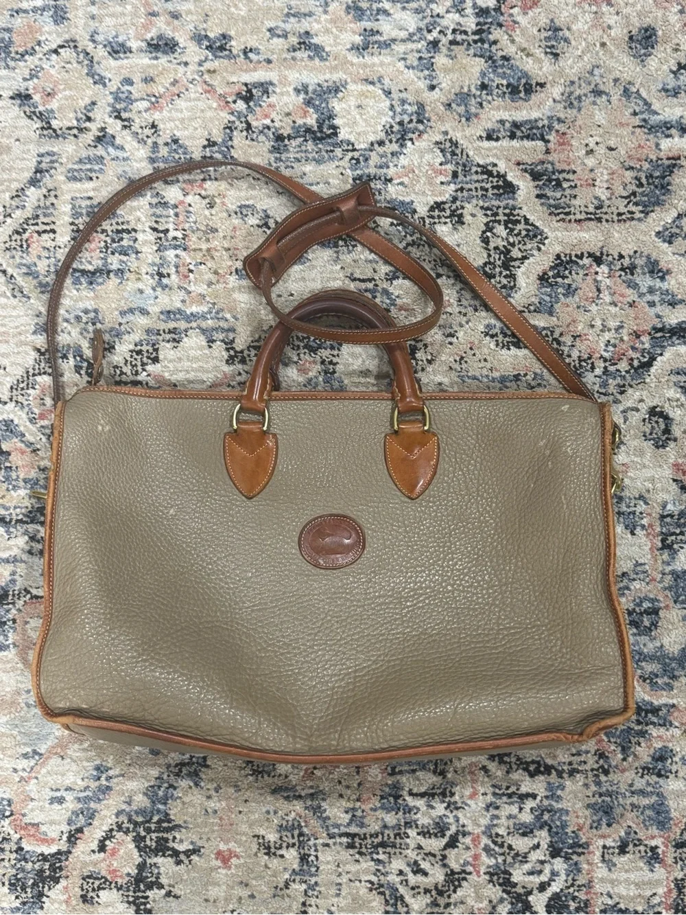 Rare Vintage Dooney & Bourke Pebbled Leather Laptop Briefcase Messenger USA Made
